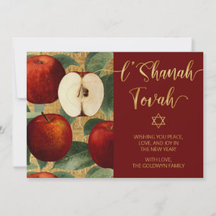 L'Shanah Tovah Rosh Hashanah jüdische Äpfel Rot Feiertagskarte