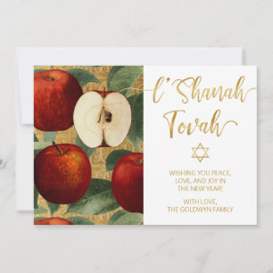 L'Shanah Tovah Rosh Hashanah Jüdische Äpfel weiß Feiertagskarte