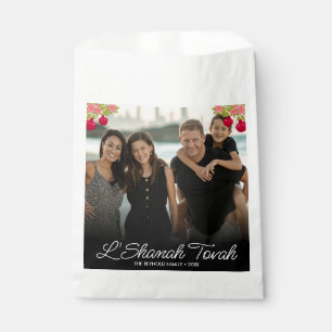 L'Shanah Tovah Script Foto Pomegranate Blume Geschenktütchen