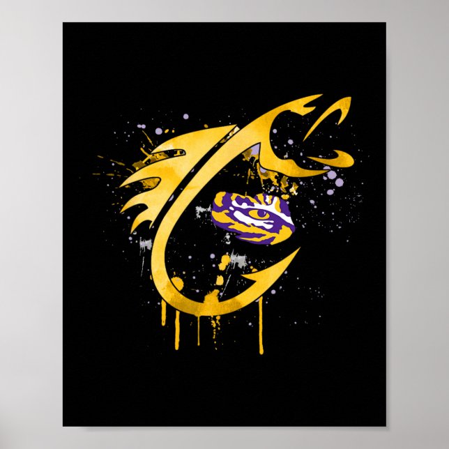 Lsu Tigers Fishing Fish Hook  Poster (Vorne)