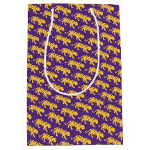 LSU Tigers Geschenktasche - Lila & Gold Tiger Prin