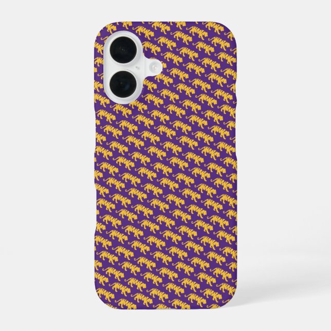 LSU Tigers iPhone 16 Fall - Lila & Gold Fall Hülle (Rückseite)