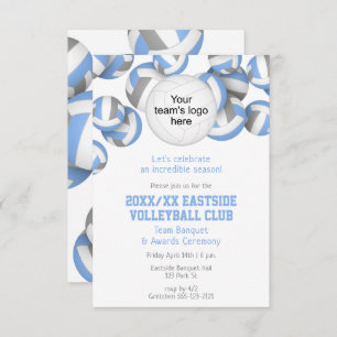 lt blauen grauen Mannschaft Farben Volleyball Prei Einladung