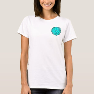 Lt Blue/Aquamarin Blume Ribbon von Kenneth Yoncich T-Shirt