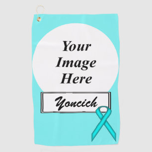 Lt Blue / Aquamarin Standard Ribbon von Kenneth Yo Golfhandtuch
