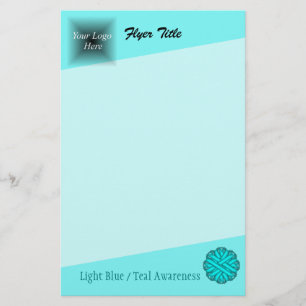 Lt Blue / Aquamarine Blume Ribbon von Kenneth Yonc Flyer