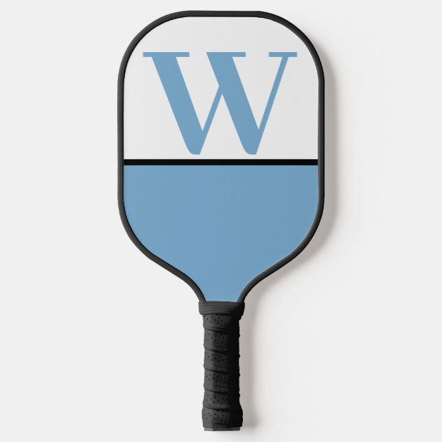 Lt Blue & White Uni Monogram Pickleball Paddel Pickleball Schläger (Vorderseite)