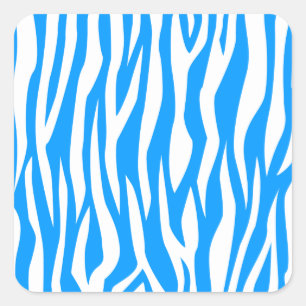 LT Blue Zebra Print Quadratischer Aufkleber