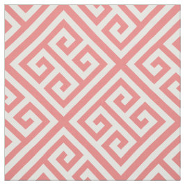 Lt Coral White Med Griechischer Key Diag T Muster  Stoff