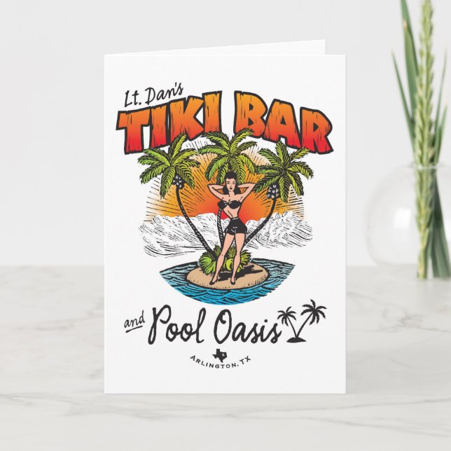 Lt. Dans Tiki Bar & Pool Oasis Bikini Babe Karte (Vorderseite)