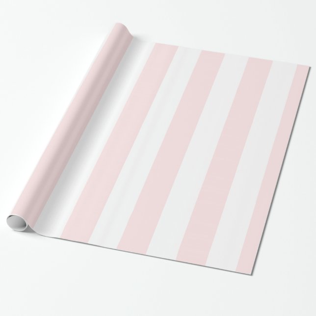 Lt Pink White Extra Large Strip Muster Geschenkpapier (Ungerollt)