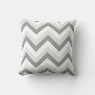 Lt Two Gray White Chervron ZigZag Kissen