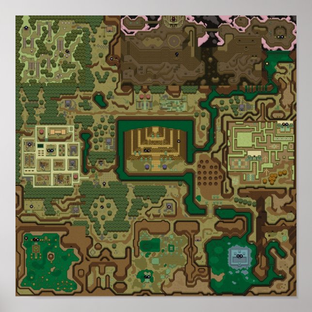 LttP Dark World Map Poster (Vorne)