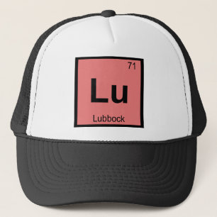 Lu - Lubbock Texas Chemie Periodensystem Symbol Truckerkappe