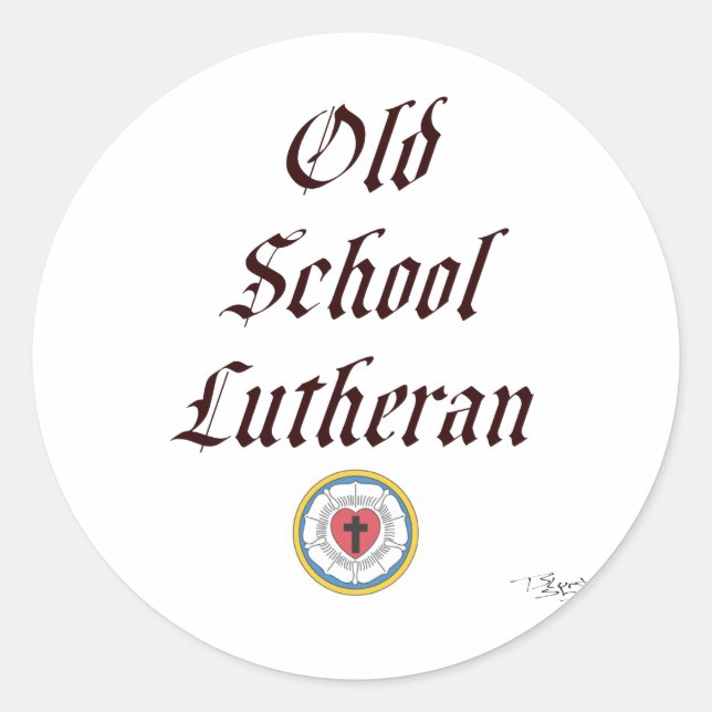 Lu-Old School Lutheran Farbe Runder Aufkleber (Vorderseite)