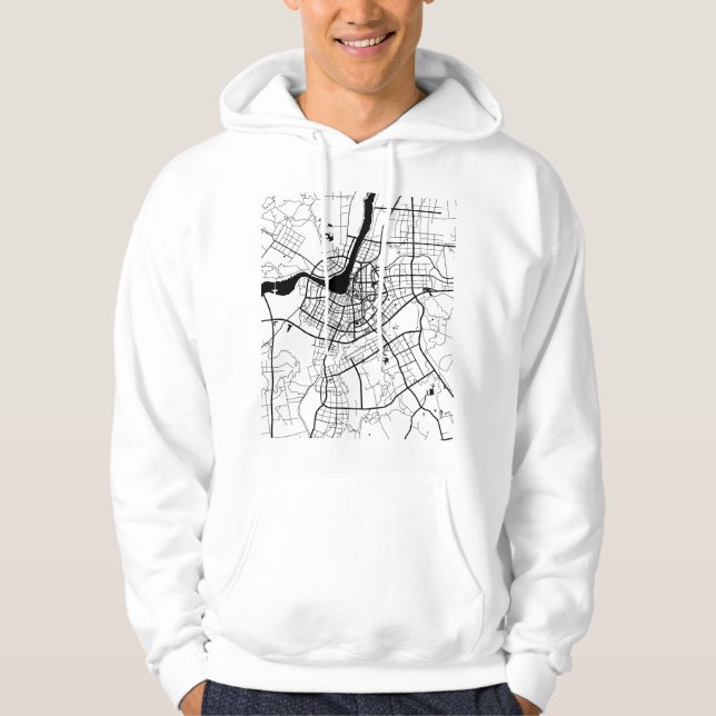 Lu'An China Stadtplan Hoodie (Vorderseite)