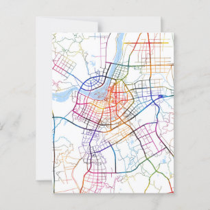 Lu'An China Stadtplan Postkarte