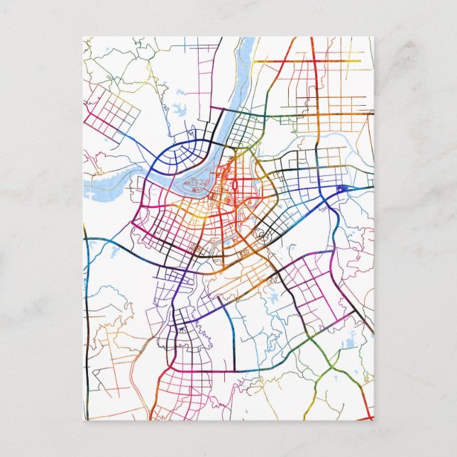 Lu'An China Stadtplan Postkarte (Vorderseite)