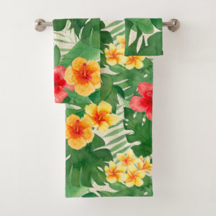 Luana Watercolor Tropical Vivid Floral Badhandtuch Set