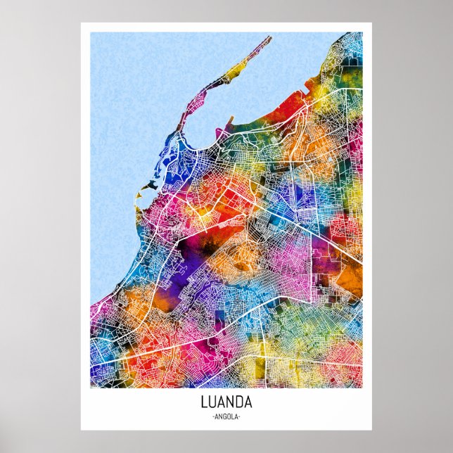 Luanda Angola City Map Poster (Vorne)