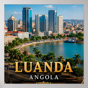 Luanda-Bucht und moderne angolanische Skyline Poster