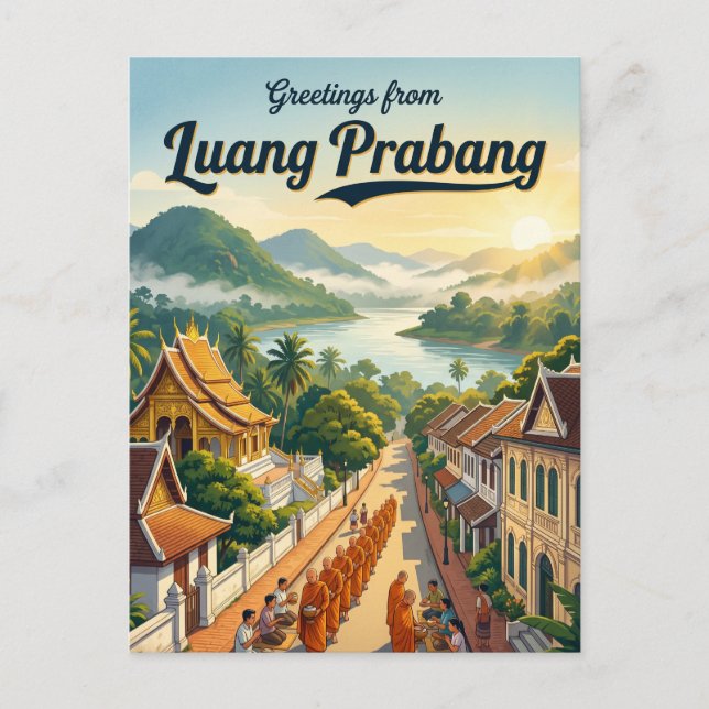 Luang Prabang Laos Postkarte (Vorderseite)