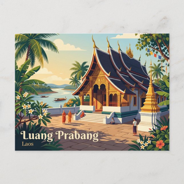 Luang Prabang Laos Postkarte (Vorderseite)