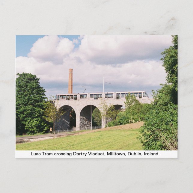 Luas Tram, Dartry Viaduct, Milltown Dublin Postkarte (Vorderseite)