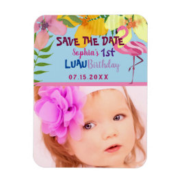 Luau 1. Geburtstag Foto Save the Date Magnet