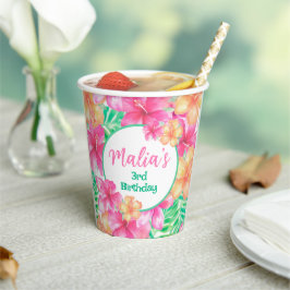 Luau 3. Geburtstag Pappbecher