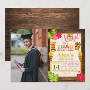 Luau Abschluss Einladung mit Foto - Junge