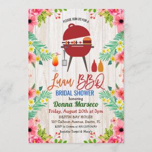 Luau Aloha BBQ Tropicale Hochzeitsdusche Einladung