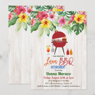 Luau Aloha BBQ Tropische Renten-Einladung Einladung