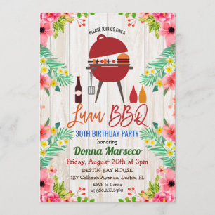 Luau Aloha GRILLEN Tropical Birthday Einladung