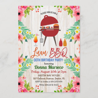 Luau Aloha GRILLEN Tropical Birthday Einladung