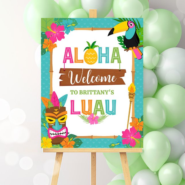 Luau Aloha Hawaiian Tropical Birthday Willkommen Poster (Von Creator hochgeladen)