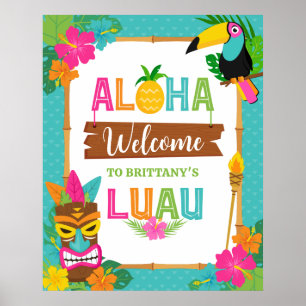 Luau Aloha Hawaiianischer Tropischer Geburtstags-W Poster