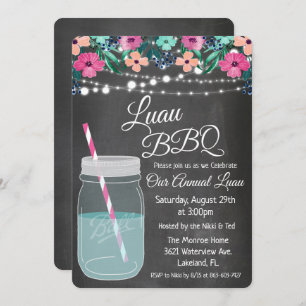 Luau Aloha Mason Jar Einladung