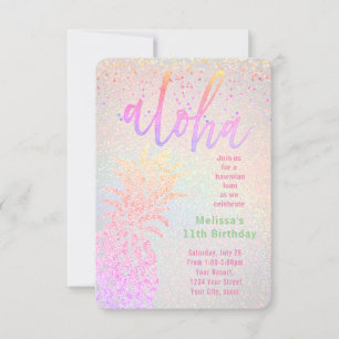 Luau-Attrappe farbenfroher glitzernder Ananas-Gebu Einladung