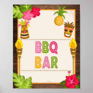 Luau BBQ-Bar-Schild Poster