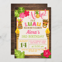 Luau Birthday Einladung