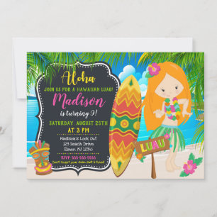 Luau Birthday Einladung Aloha Invites