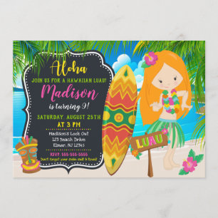 Luau Birthday Einladung Aloha Invites