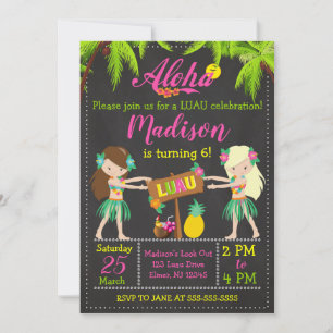 Luau Birthday Einladung Aloha Invites