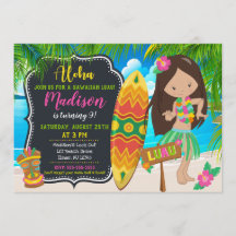 Luau Birthday Einladung Aloha Invites