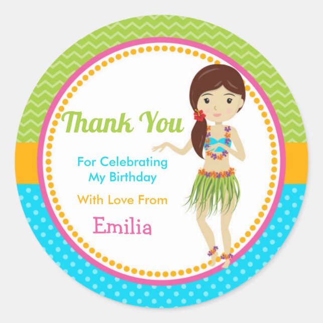 Luau Birthday Party Fevor Sticker (Vorderseite)