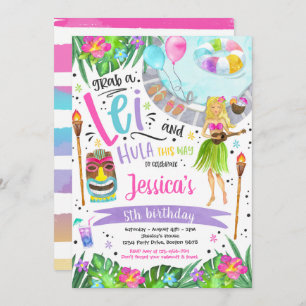 Luau Birthday Party Hawaiian Ananas Pool Party  Einladung