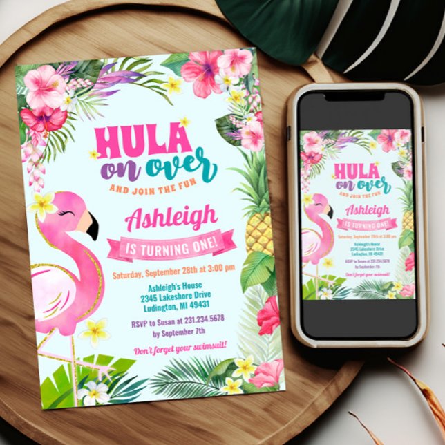 Luau Birthday Tropical Summer Einladung (Luau Birthday Invitation Template - Luau Birthday - Tropical Birthday Theme)