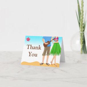 Luau Couple Wedding Shower Thank You Card Dankeskarte