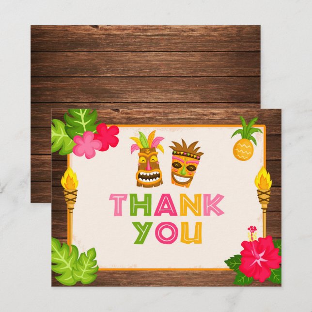Luau Danke, Card Feiertagskarte (Vorne/Hinten)